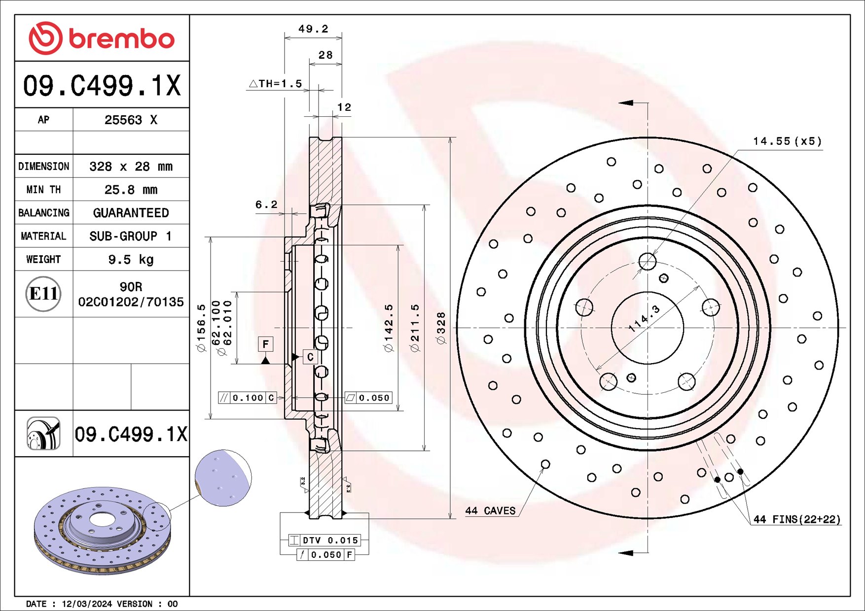 Bromsskiva Brembo XTRA